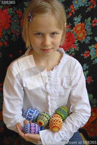 Image of girl with easter eggs