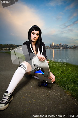 Image of Skater teen girl