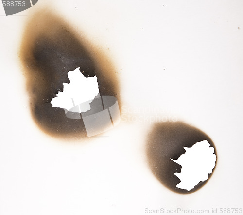 Image of two burnt holes