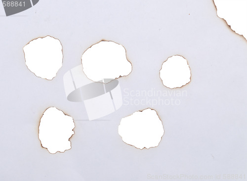 Image of burnt holes