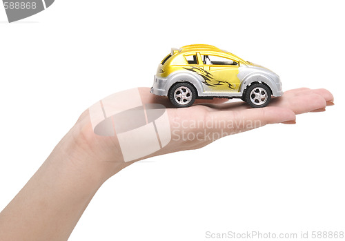 Image of car on a hand