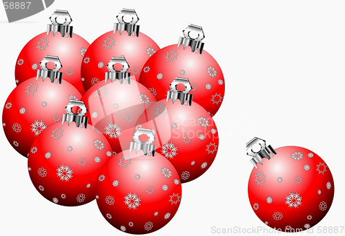 Image of Red Snowflake Christmas Ornaments