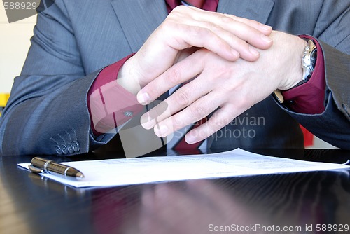 Image of Businessman  hands explaining