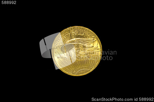 Image of golden  twenty dollars