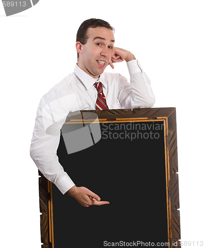 Image of Man Showing Your Text