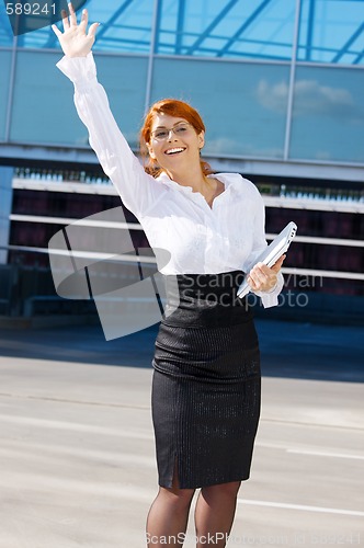 Image of happy businesswoman