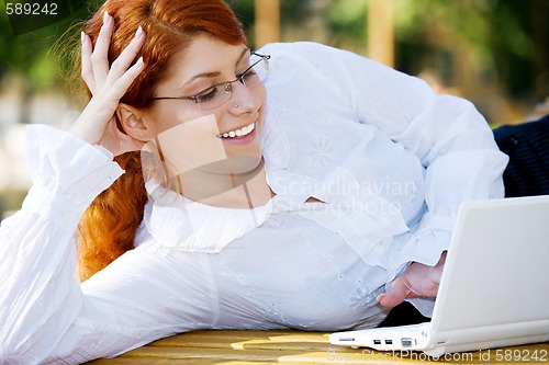 Image of happy businesswoman