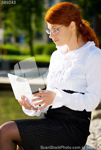 Image of happy businesswoman