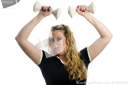 Image of woman exercise with dumbells