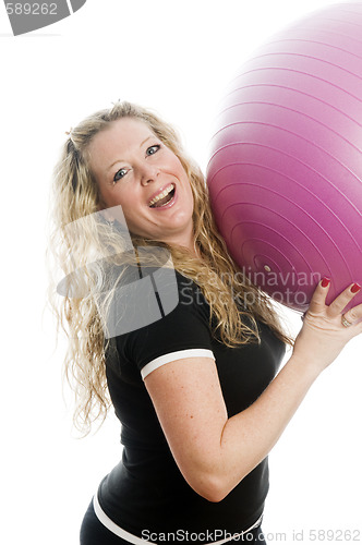 Image of woman with fitness ball