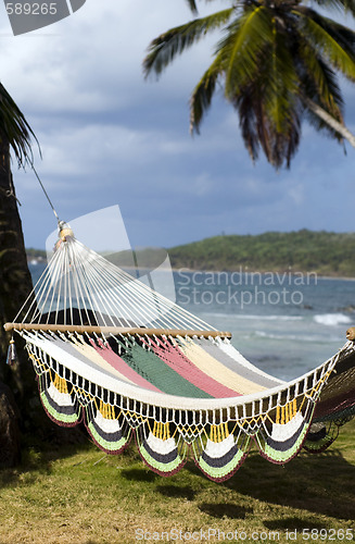 Image of hammock over the caribbean sea nicaragua