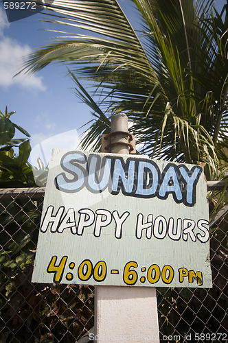Image of happy hour sign corn island nicaragua