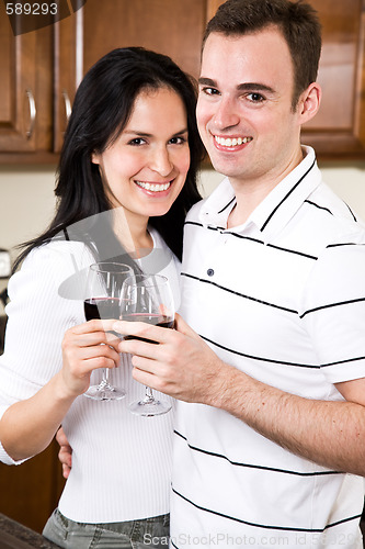 Image of Young couple in the kitchen