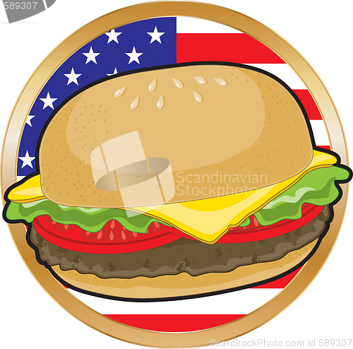 Image of Hamburger American Flag