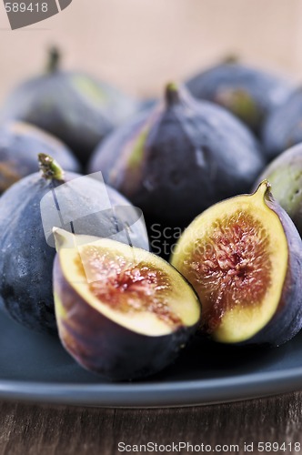 Image of Plate of sliced figs