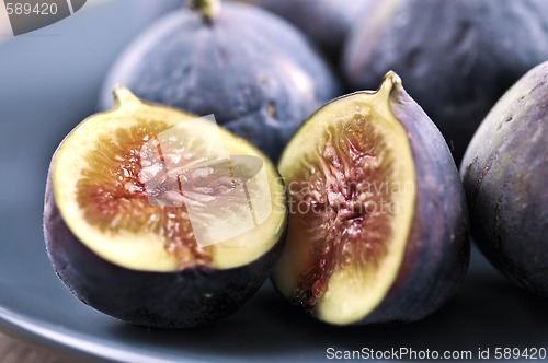 Image of Plate of sliced figs
