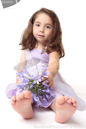 Image of Toddler girl with flowers