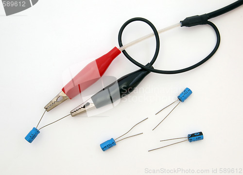 Image of Electronic test leads.