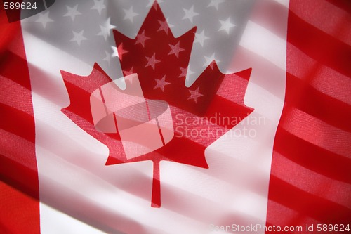 Image of American and Canadian flags