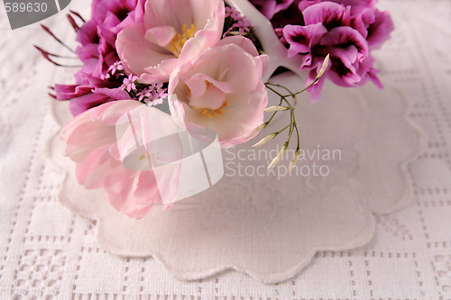 Image of purple and pink flowers