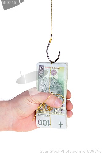 Image of Money on fishing hook