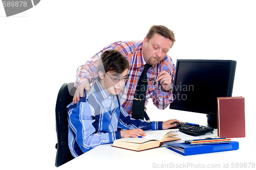 Image of Teenager student doing homework