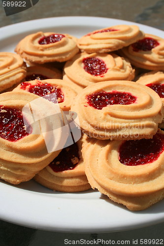 Image of Strawberry Shortbread Cookies On A Plate