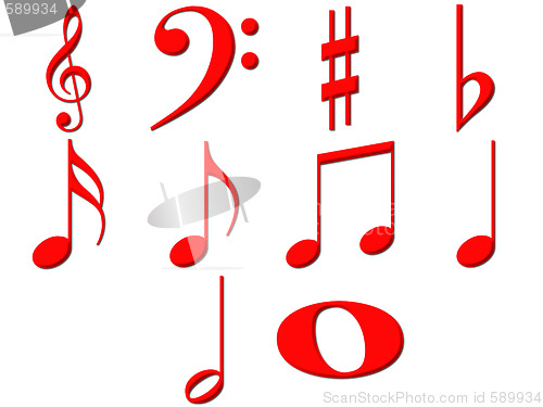 Image of 3D Music Notes