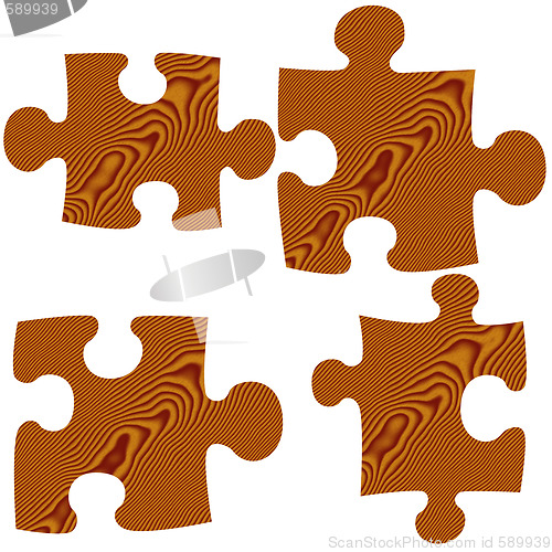 Image of Wooden Puzzle Pieces