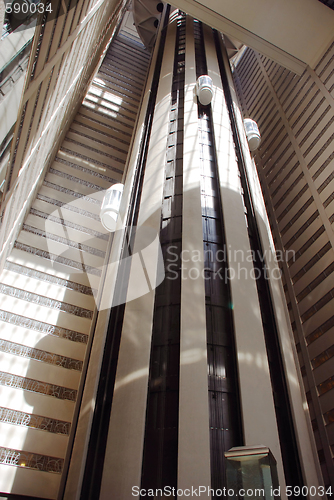 Image of elevators inside skyscraper