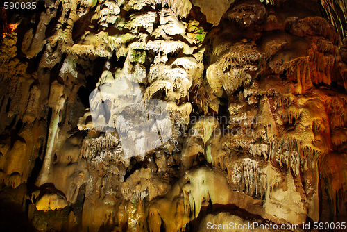 Image of Stalagmites in stone cave