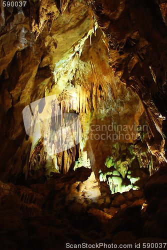 Image of Stalagmites in stone cave