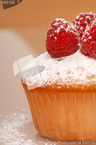 Image of cupcake with raspberries