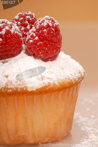 Image of cupcake with raspberries