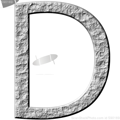 Image of 3D Stone Letter D