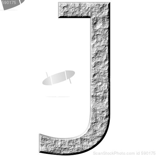 Image of 3D Stone Letter J