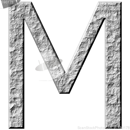 Image of 3D Stone Letter M