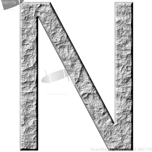 Image of 3D Stone Letter N