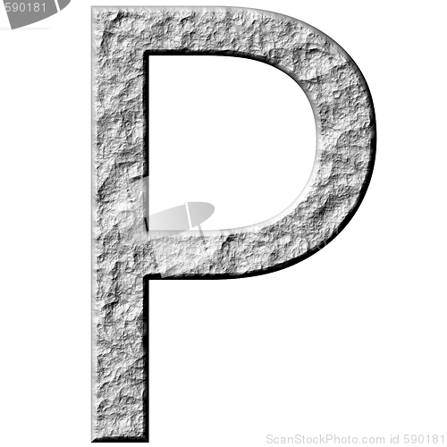 Image of 3D Stone Letter P