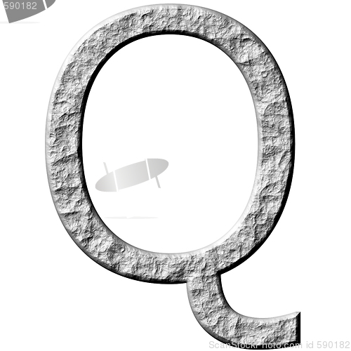 Image of 3D Stone Letter Q