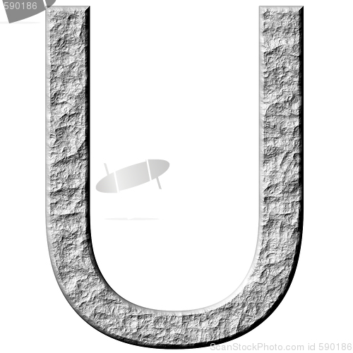 Image of 3D Stone Letter U