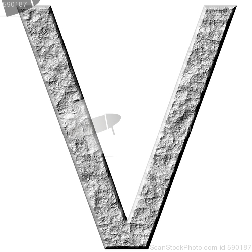 Image of 3D Stone Letter V