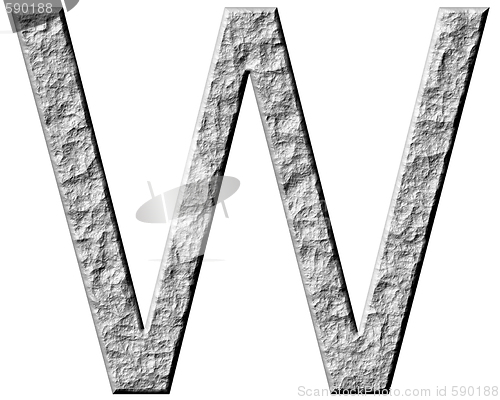 Image of 3D Stone Letter W