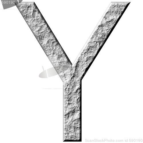 Image of 3D Stone Letter Y