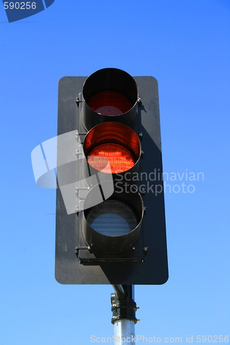 Image of Traffic Light Showing Amber Light