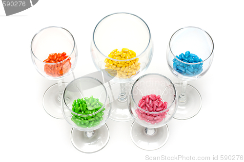 Image of Transparent glasses with colour sweetmeat