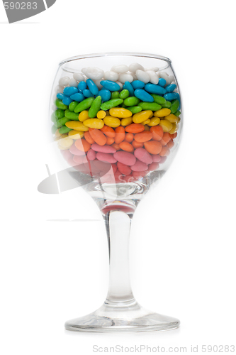 Image of Transparent glasses with colour sweetmeat