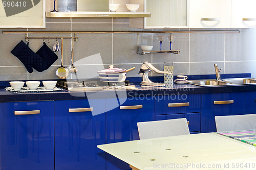 Image of Blue kitchen