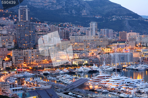 Image of Monaco at night
