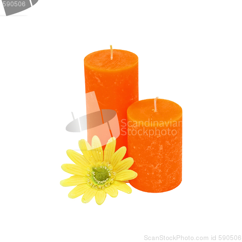 Image of Candles and flower